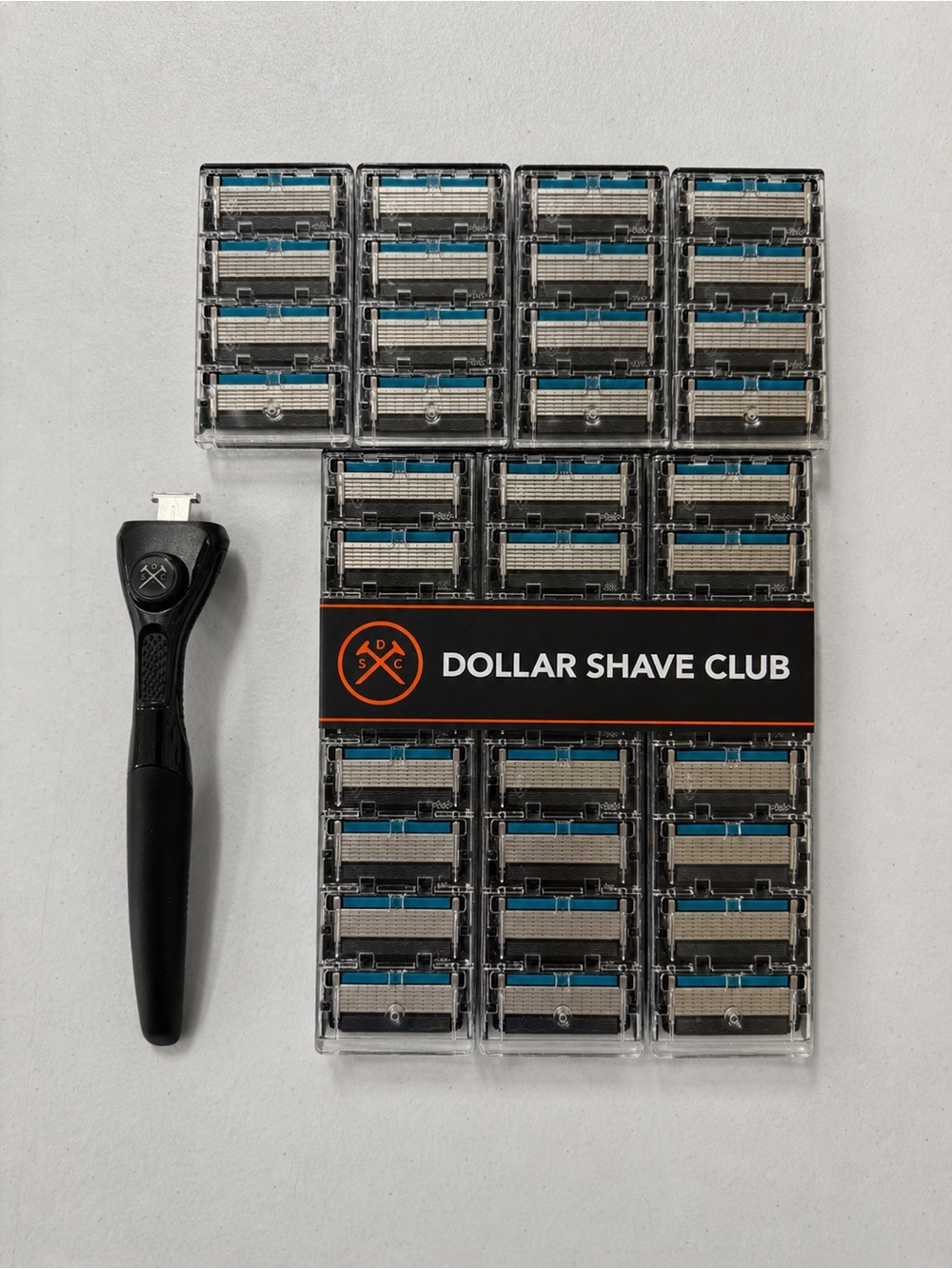 Dollar Shave Club Razor Handle + 40 Six Blade Razors - Brand New